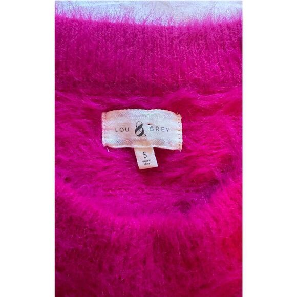 Lou & Grey Fuzzy Pink Sweater Valentine's Cozy Fluffy Soft Size S - Picture 2 of 3